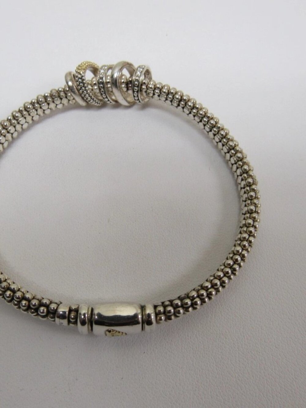 Lagos 5 Ring Diamond Caviar Bracelet | 6mm - Picture 4 of 7